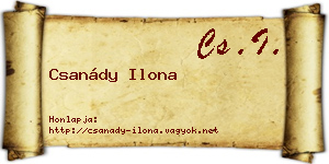 Csanády Ilona névjegykártya
