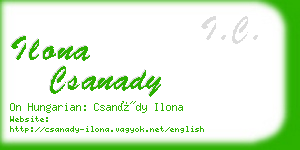 ilona csanady business card